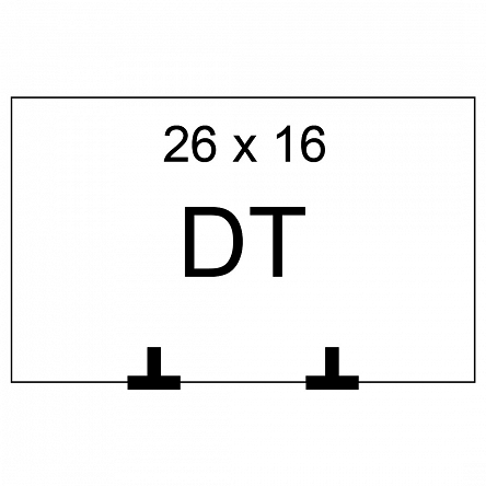 Metki DT 26x16 BIAŁE ( karton 100szt. ) 