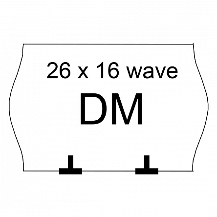Metki DM 26x16 BIAŁE ( karton 100szt. )